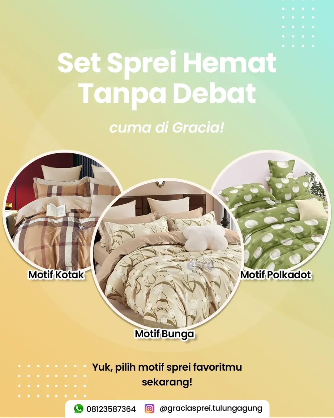 <p>Set sprei yang memiliki bahan berkualitas ini k
